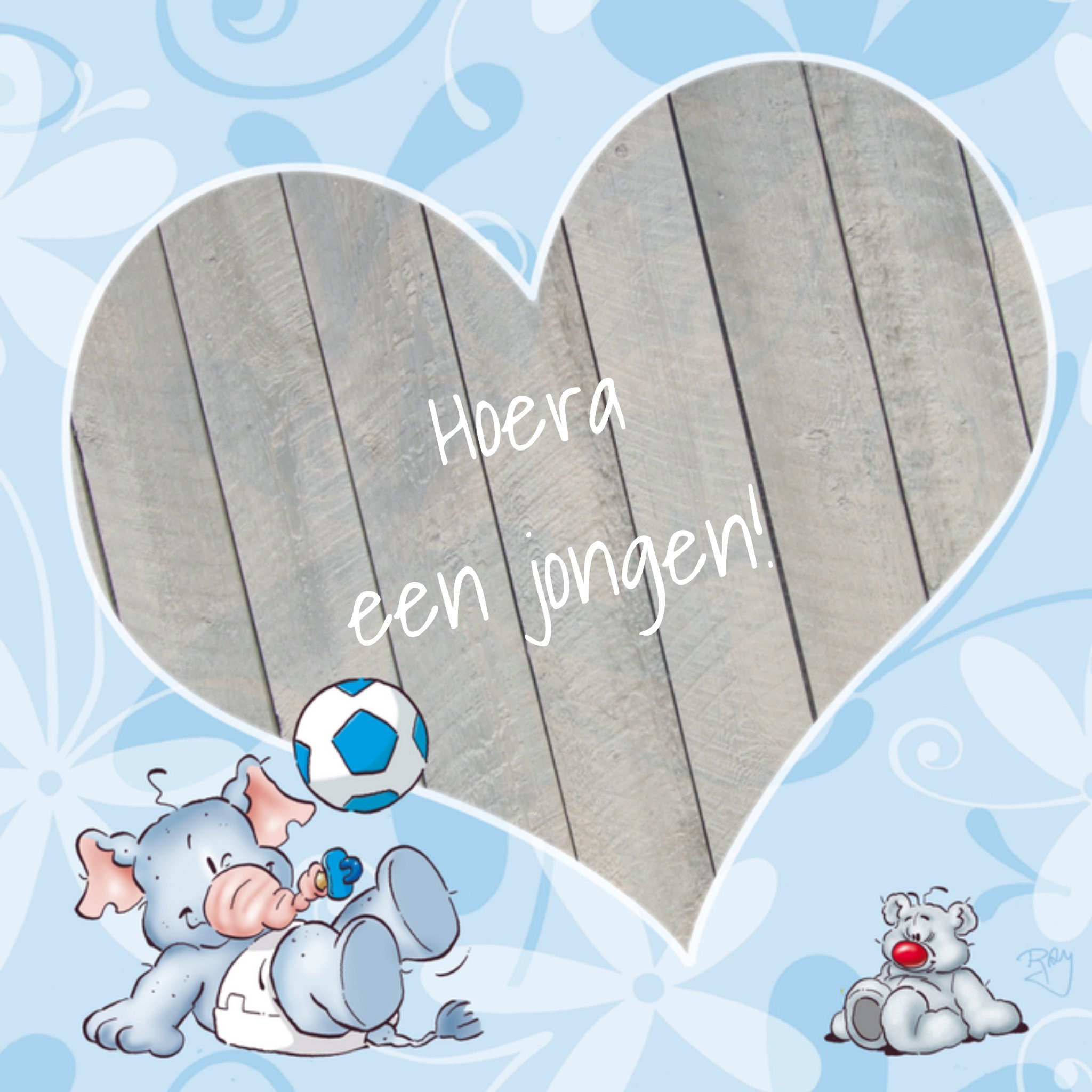 Geboortekaart jongentje Vierkante Kaart Doodles