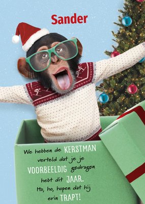 UK Greetings | Kerstkaart | Aap | Met naam