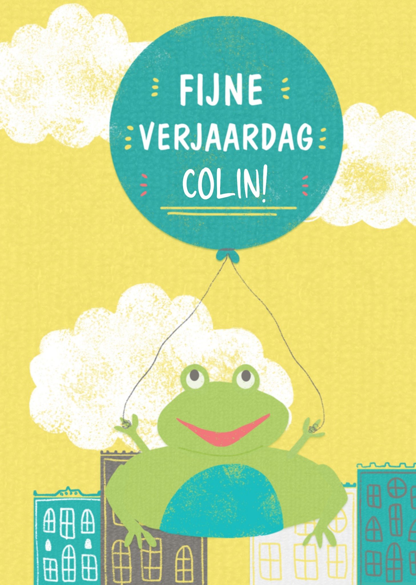 Verjaardagskaart kikker met naam Greetz