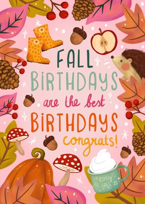 Aniet Illustration | Verjaardagskaart | Fall Birthdays Are The Best