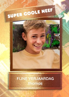 Super Coole Neef Foto Upload Verjaardag Kaart