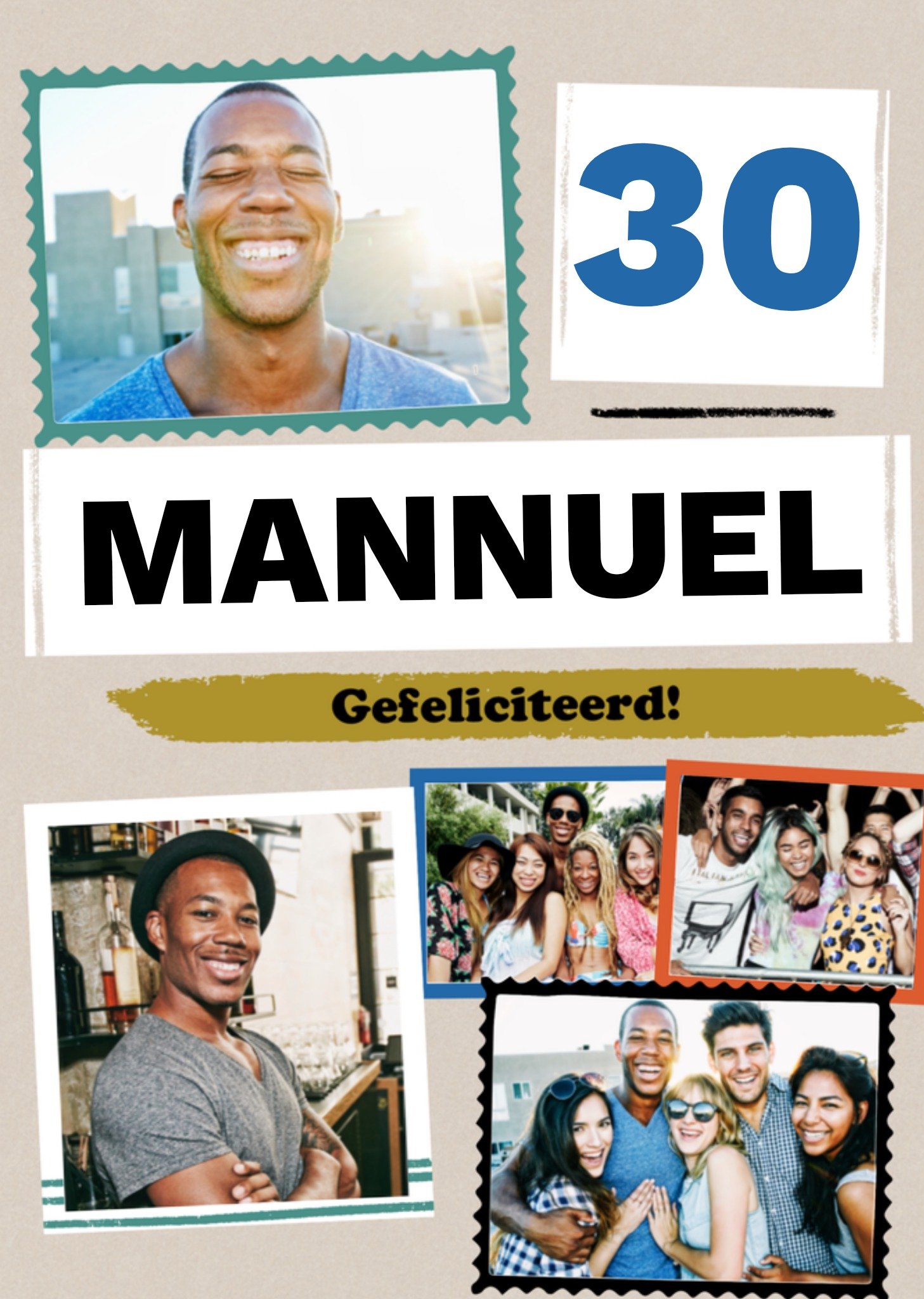 Verjaardagskaart foto met naam Greetz