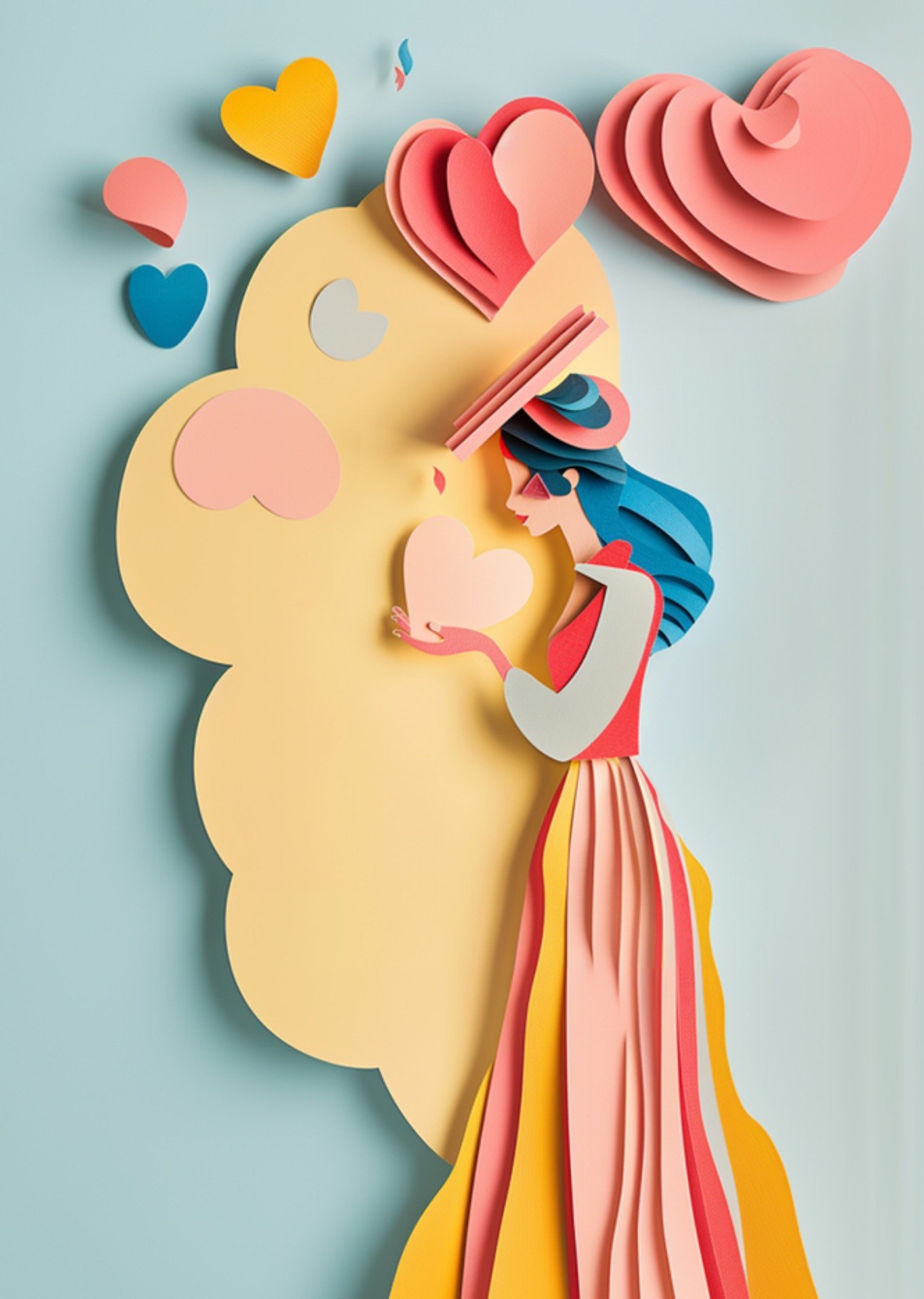 Jubileumkaart Paper Art Hartjes Greetz