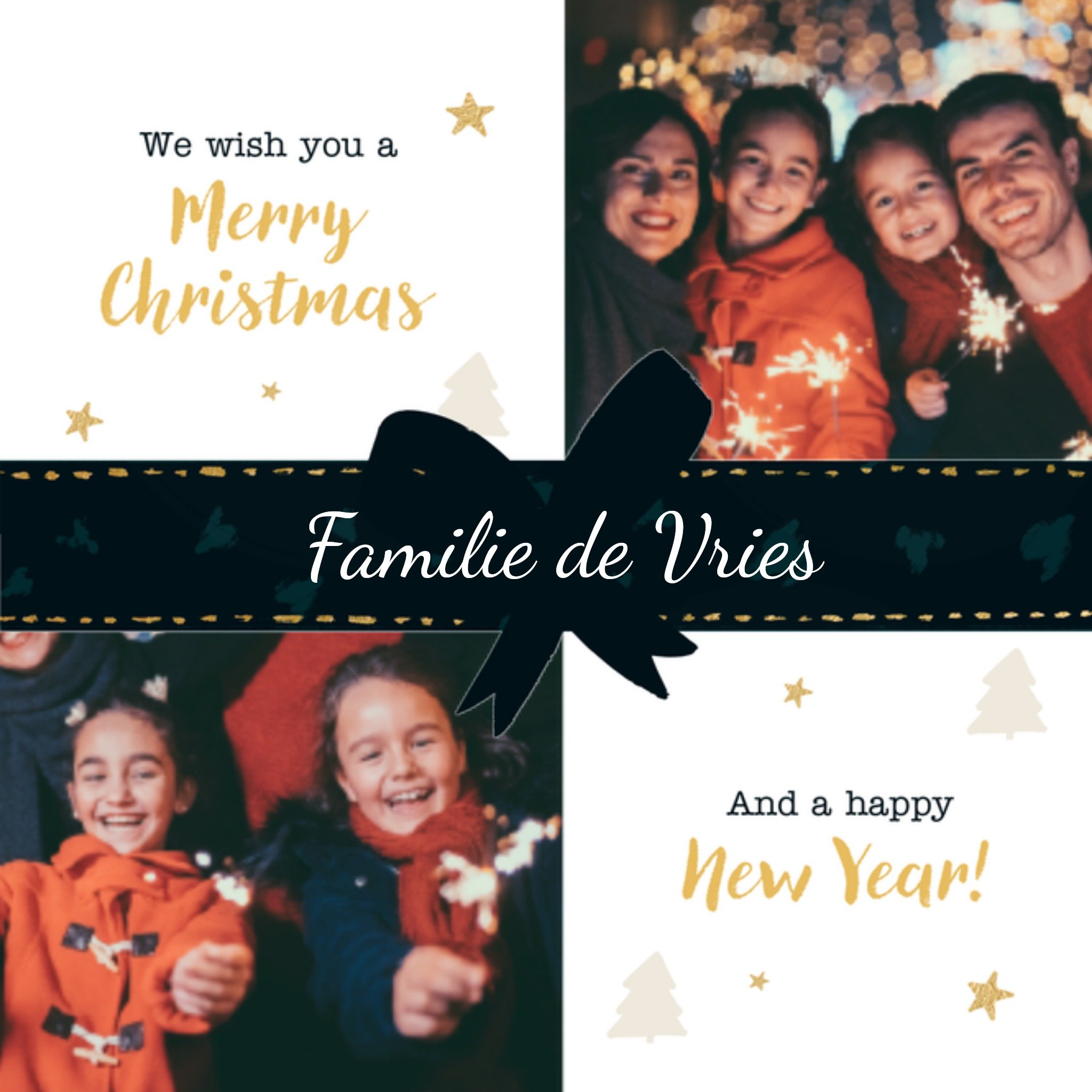 Greetz Kerstkaart Sterren Vierkant