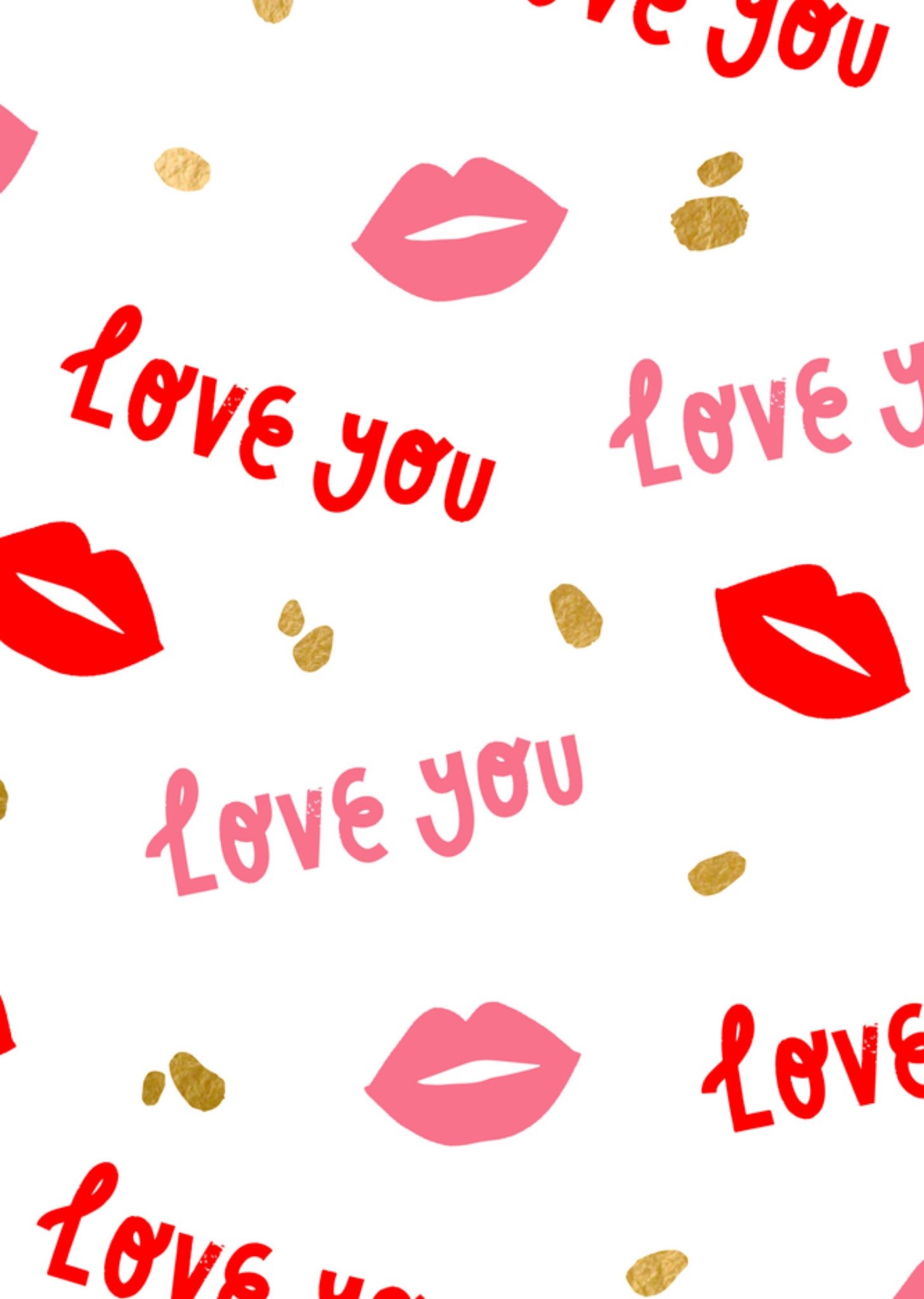 Valentijnskaart Love you lips Greetz