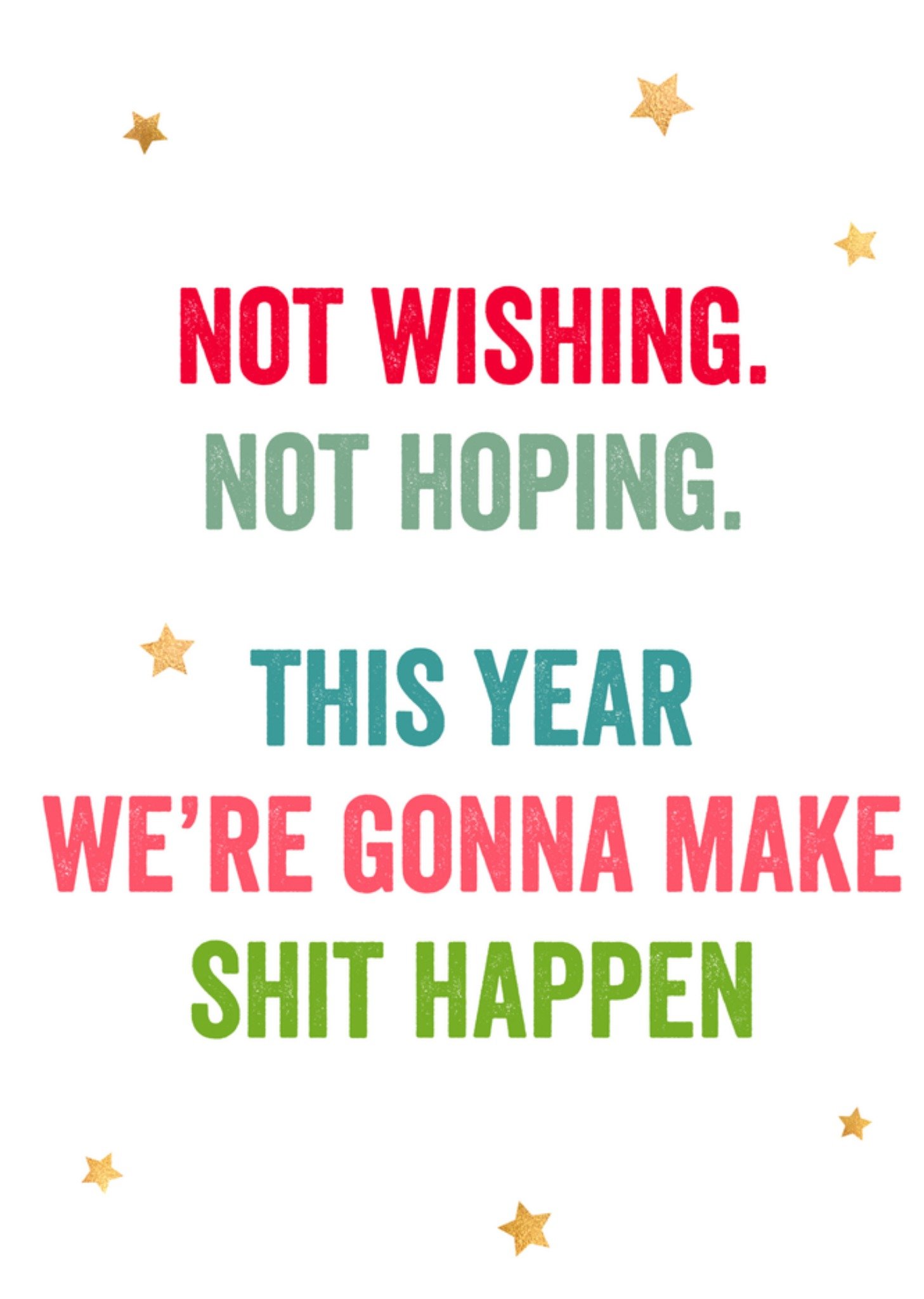 Greetz Nieuwjaarskaart make shit happen Standard Card