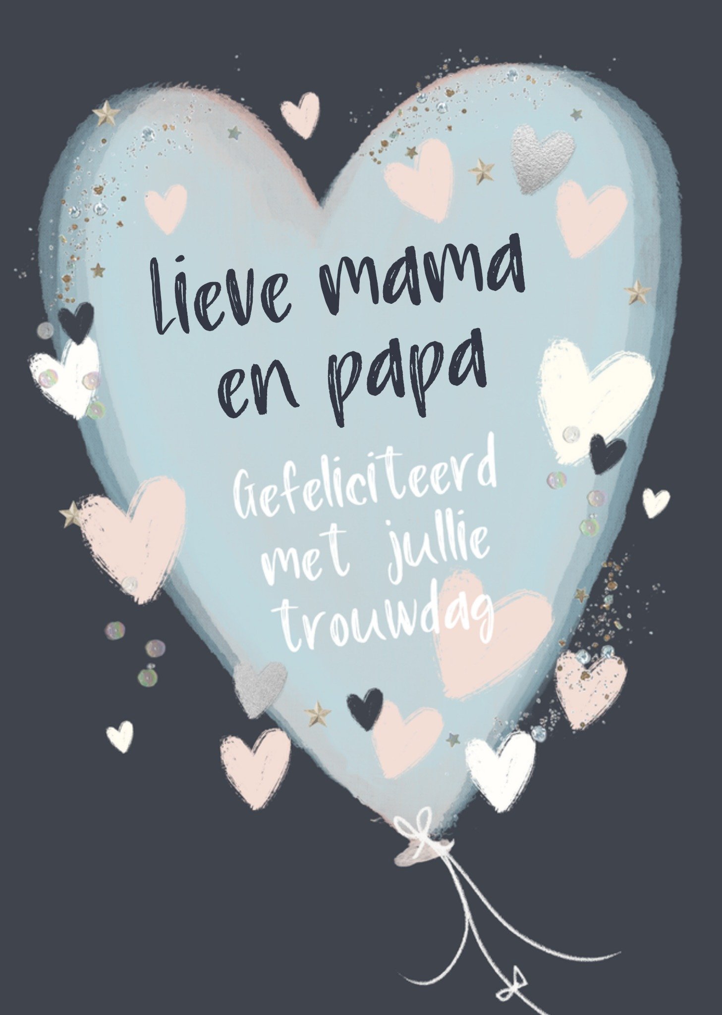 Huwelijkskaart Mama En Papa Gefeliciteerd Met Jullie Trouwdag Aanpasbare tekst Kaart Greetz