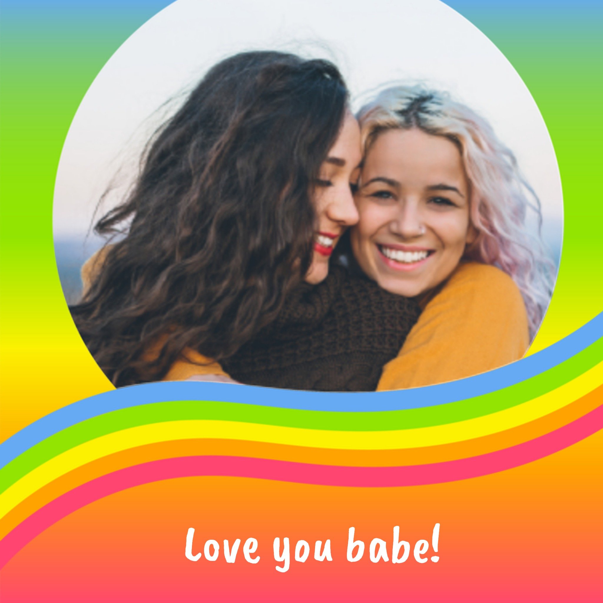 Greetz Valentijnskaart foto love you babe Vierkant