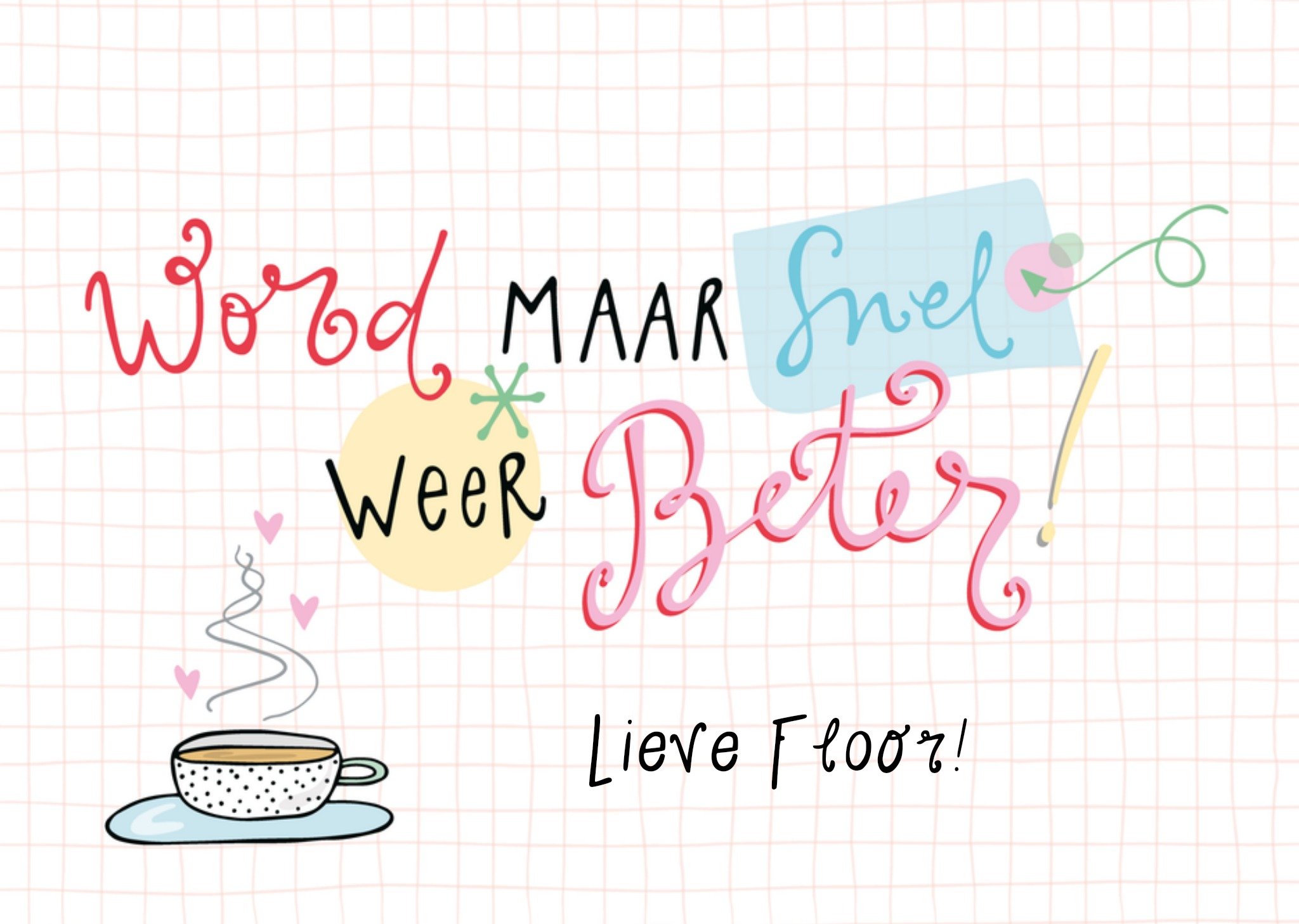 Beterschapskaart met naam Kaart Funny Side Up