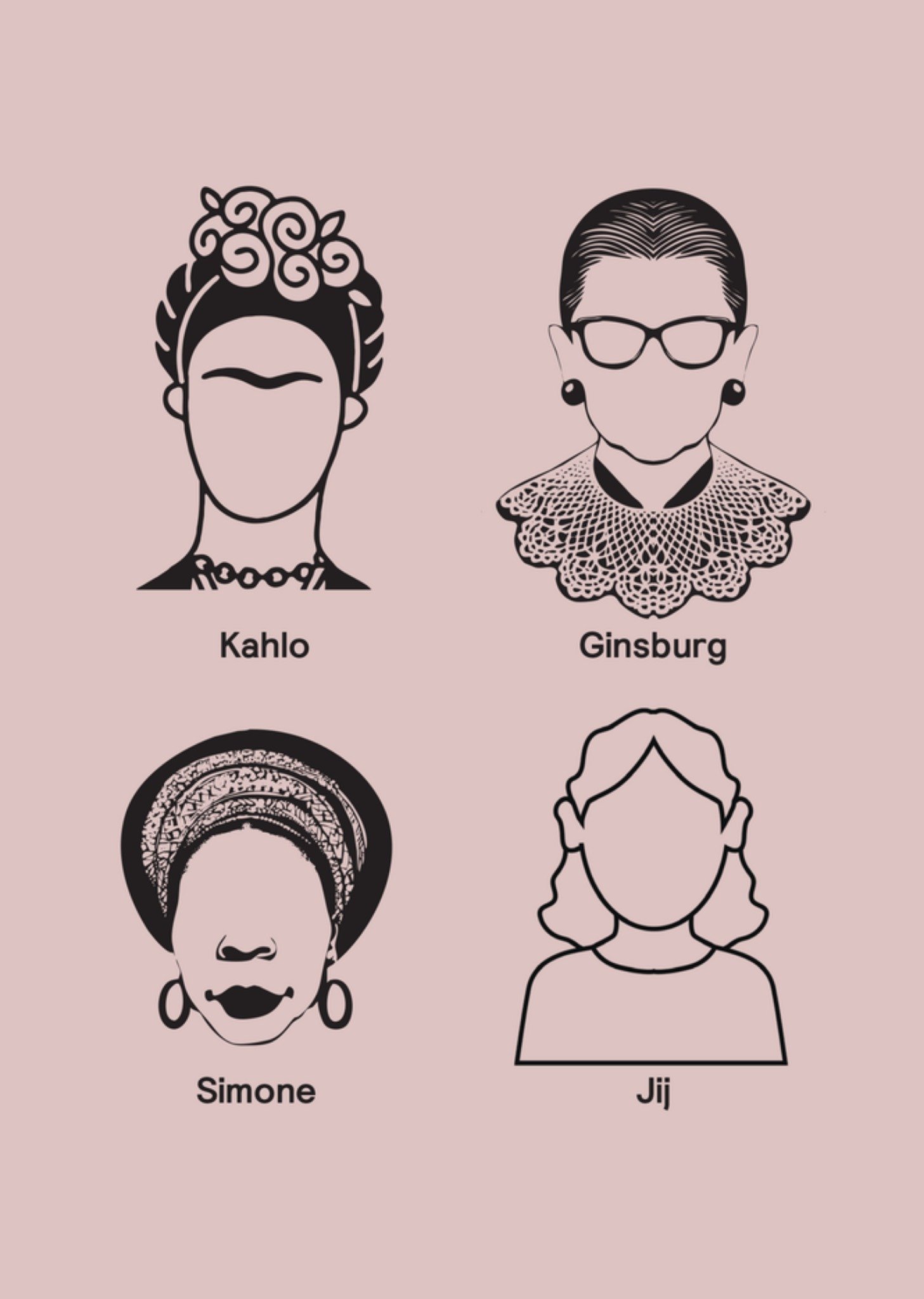 x Women Inc Internationale vrouwendag kaart Kahlo Ginsburg Simone Jij Kaart Greetz