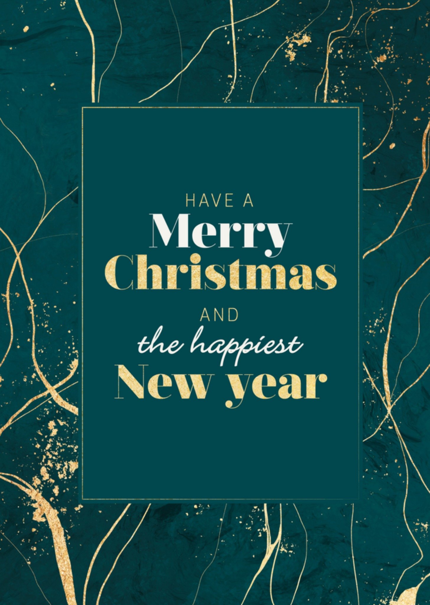 Greetz Kerst Marmer Glitter Standard Card