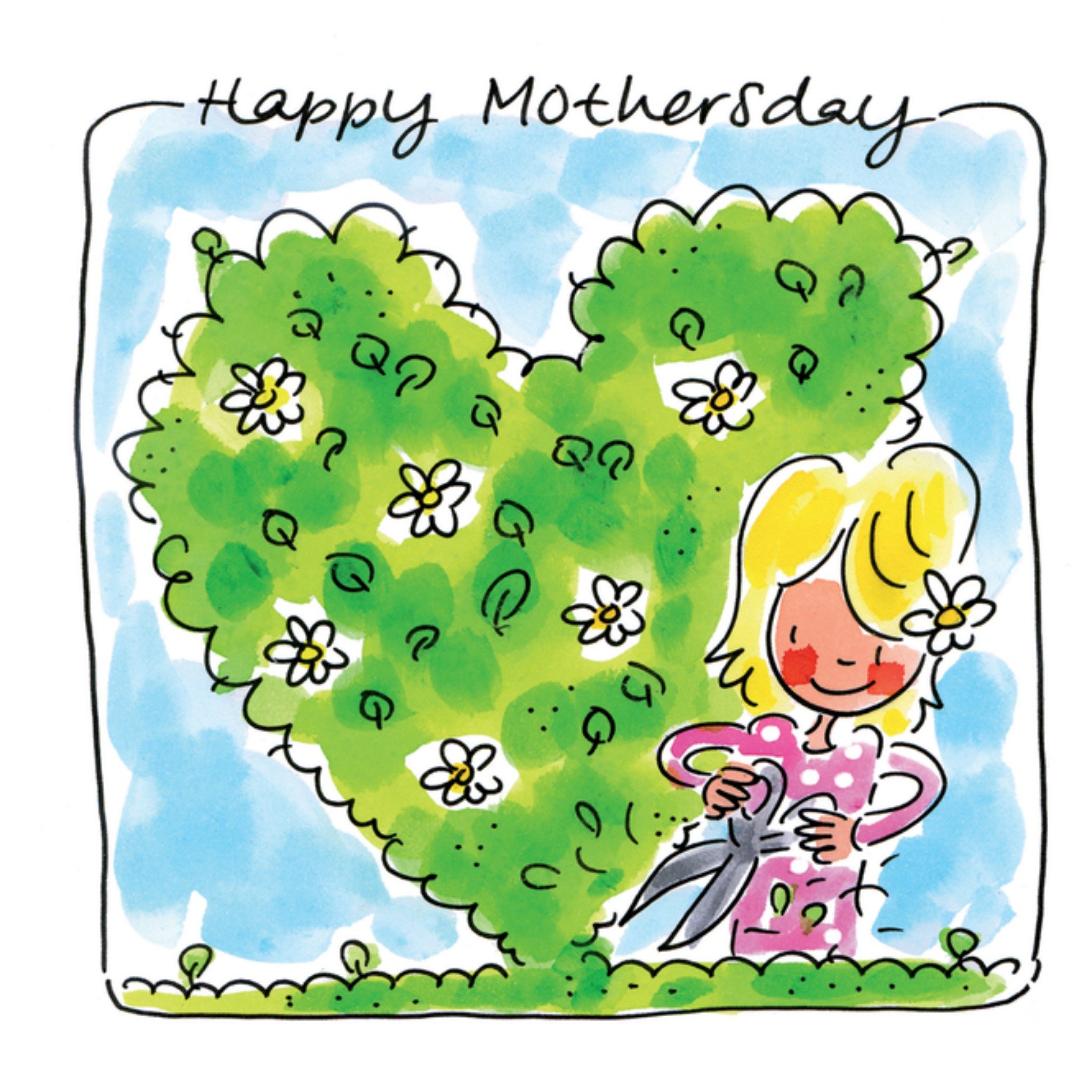 Moederdagkaart illustratie Vierkante Kaart Blond Amsterdam