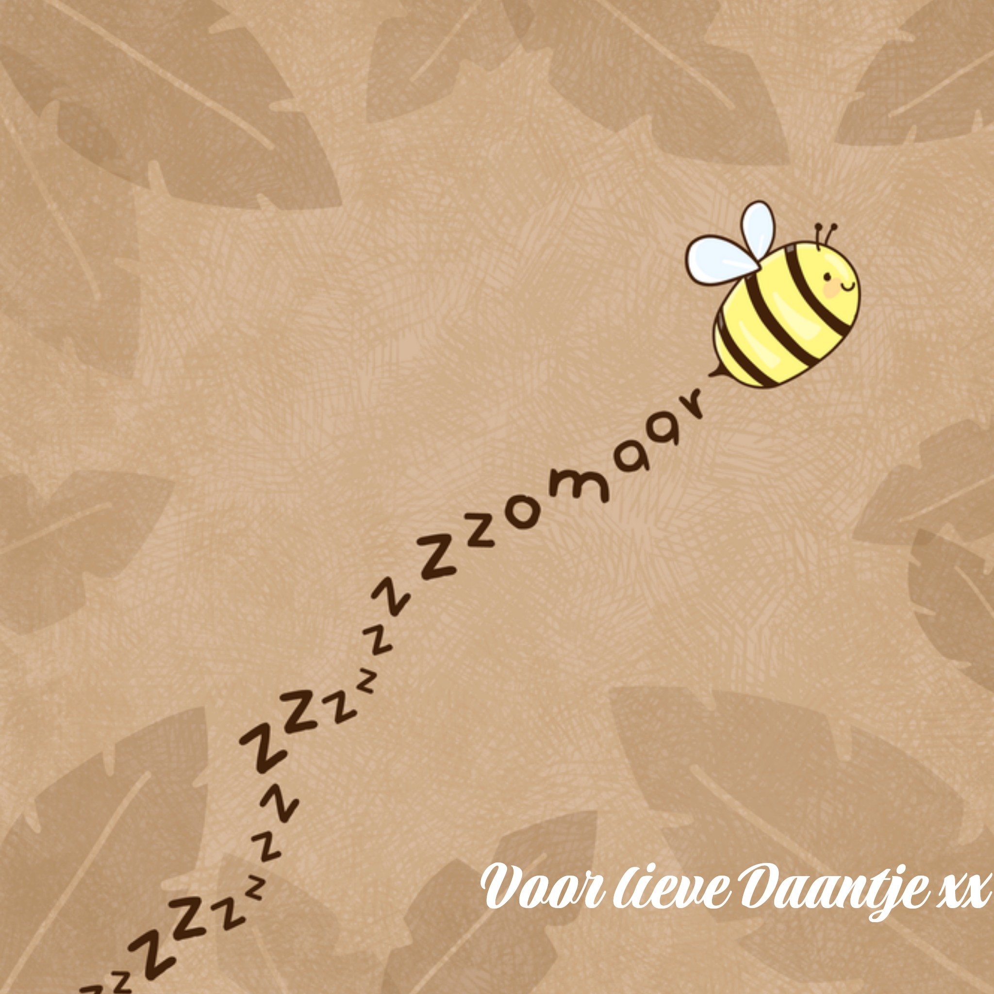 Zomaar kaart bijtje met naam Vierkante Kaart Liefs Jansje