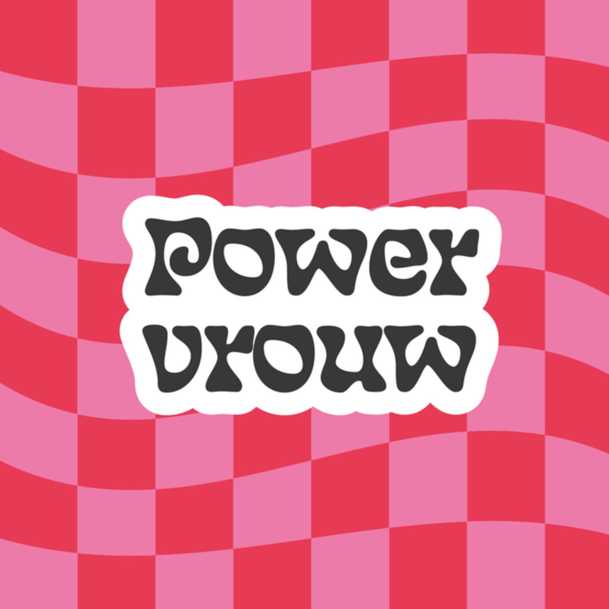 Greetz Moederdagkaart Power vrouw Golvend geruit patroon Vierkant