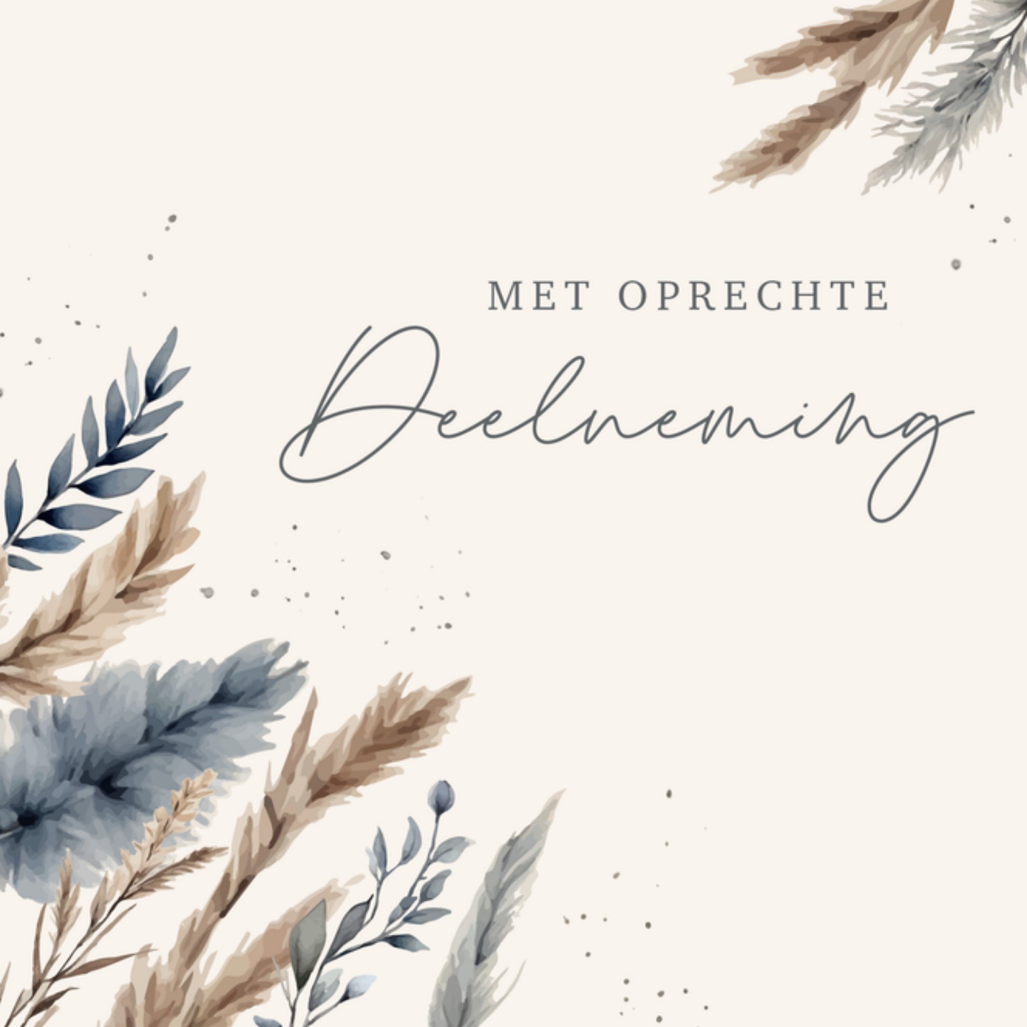 Condoleancekaart Met oprechte deelneming Vierkante Kaart Papercute