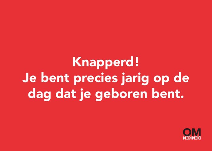 Omdenken | Verjaardagskaart | Knapperd