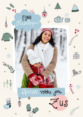Funny Side Up | Kerstkaart | Fijne Feestdagen Speciaal Voor Jou | Fotokaart aanpasbare tekst