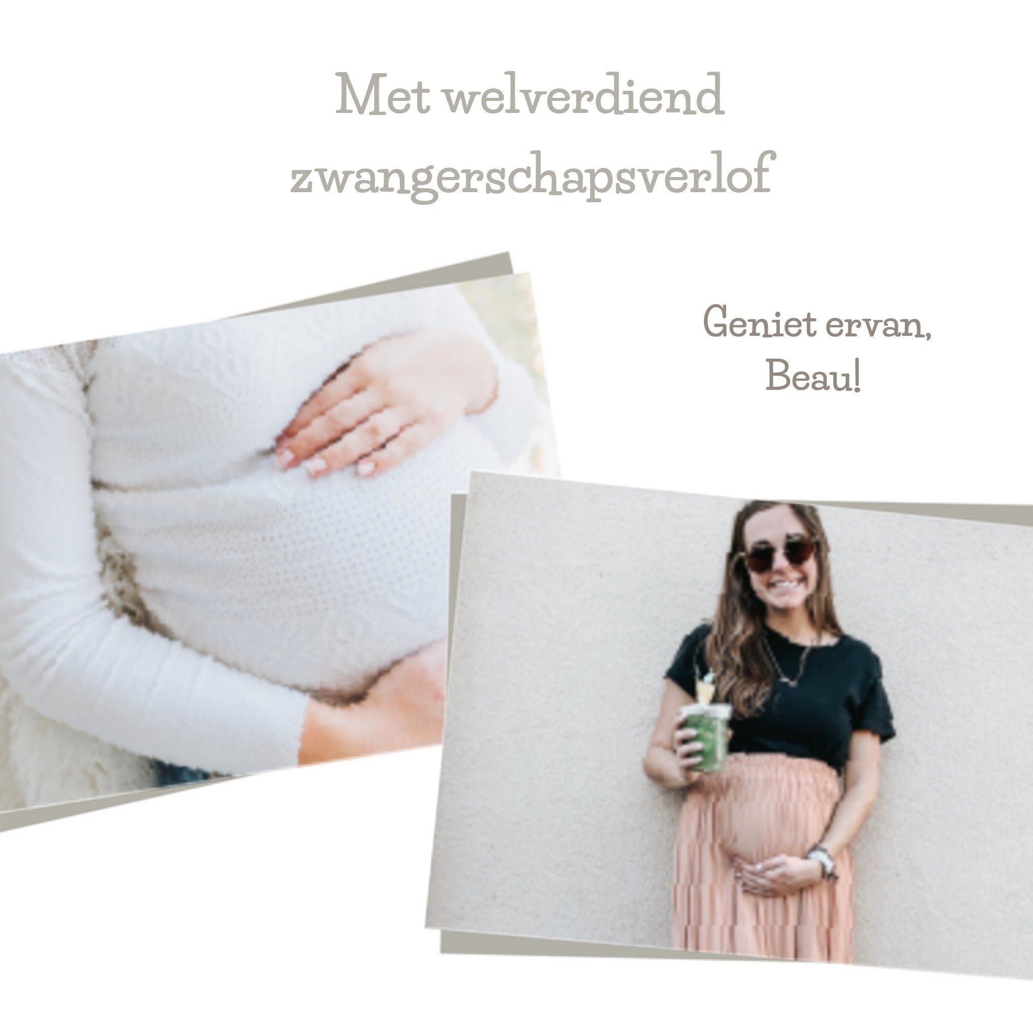 Greetz Zwangerschapskaart fotokaart met naam Vierkant