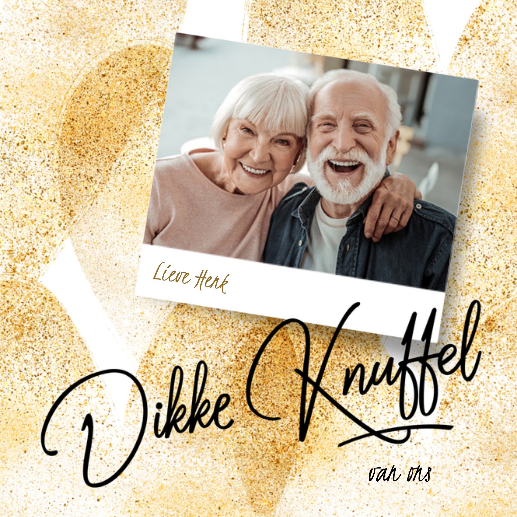 Opa en oma dag fotokaart met naam Vierkante Kaart Luckz