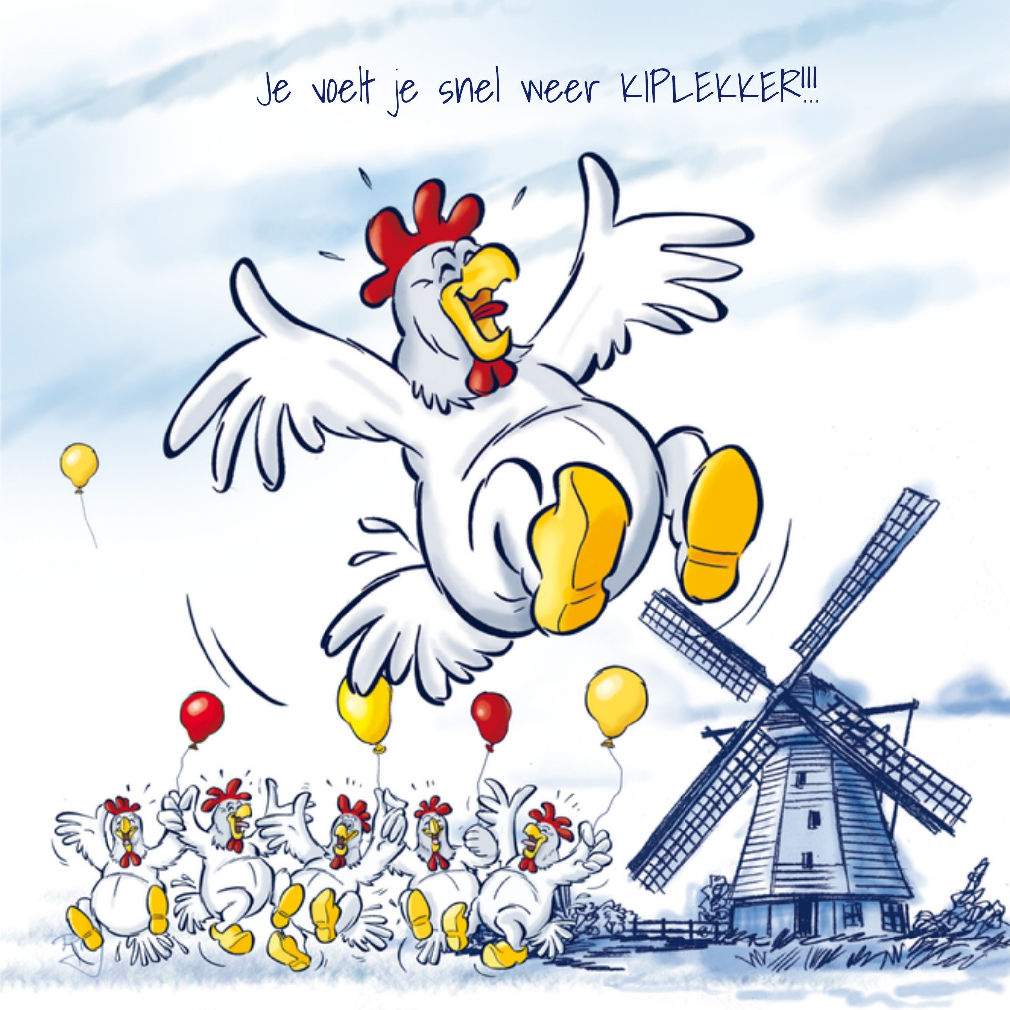 Beterschapskaart Kiplekker Vierkante Kaart Old Dutch