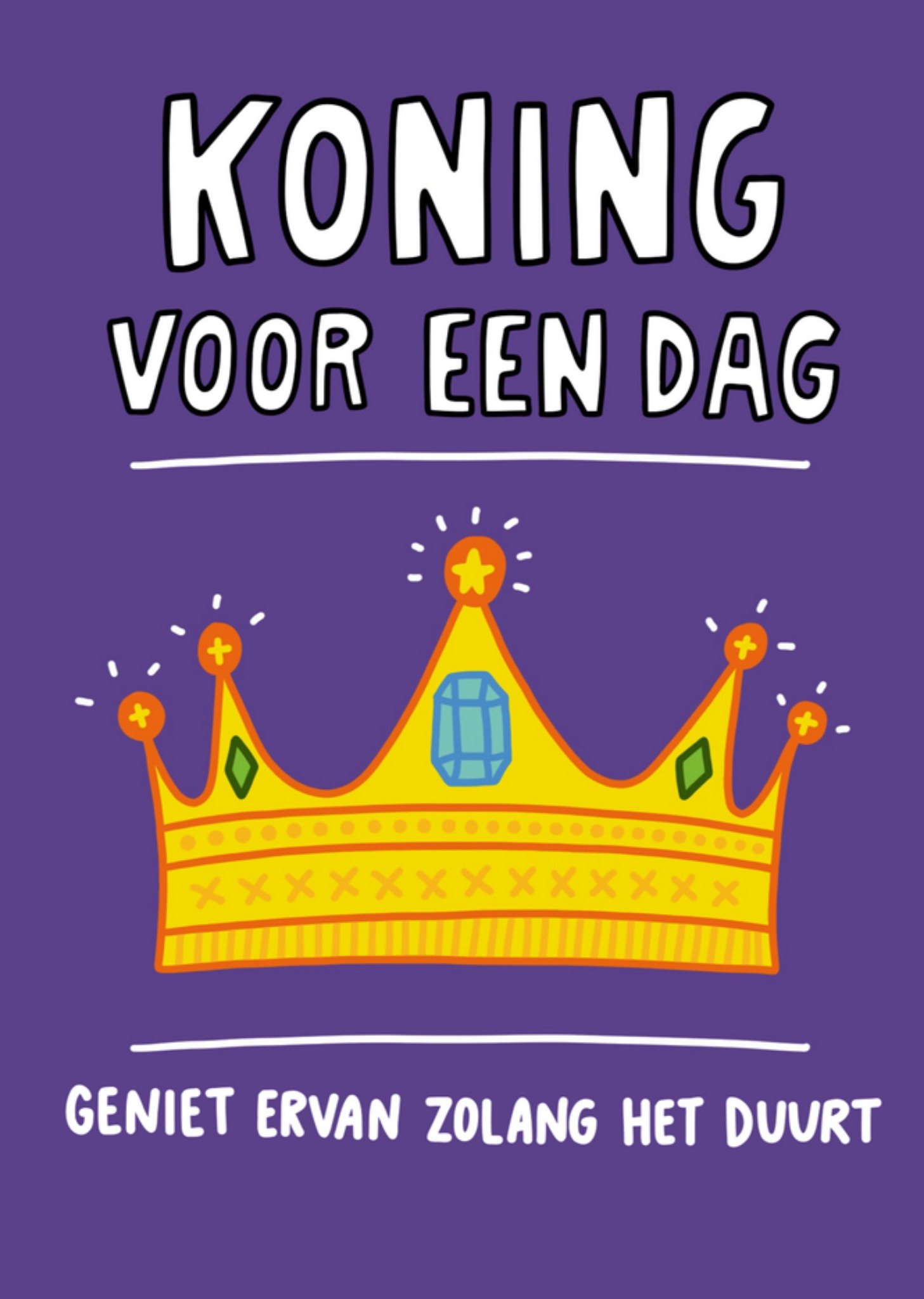 Verjaardagskaart kroon koning Kaart Angela Chick