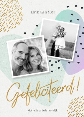 Gouden Hartjes Foto Upload Pap En Mam 25e Huwelijksjubileum Kaart