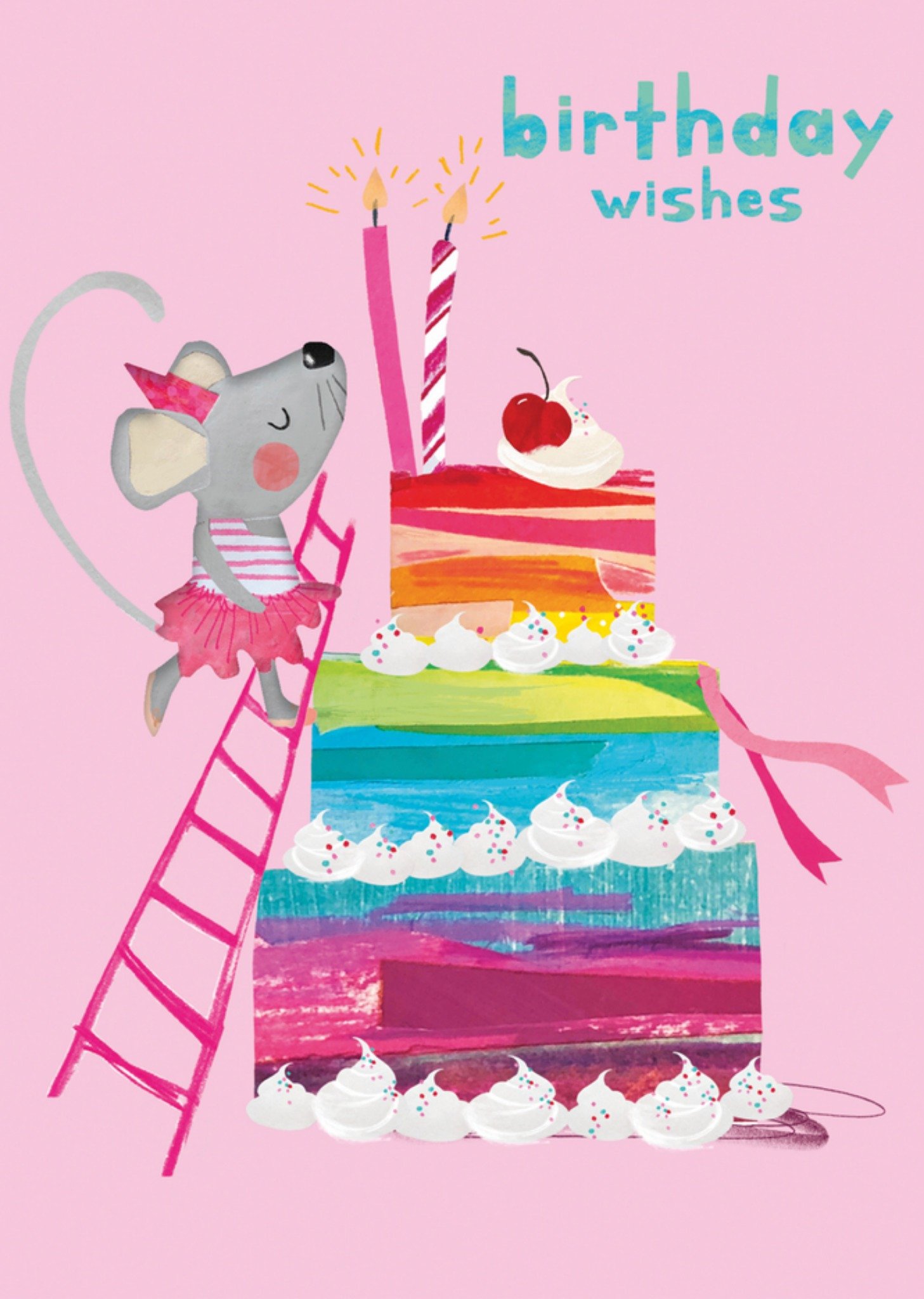 Abacus Verjaardagskaart taart muis Kaart Abacus Cards