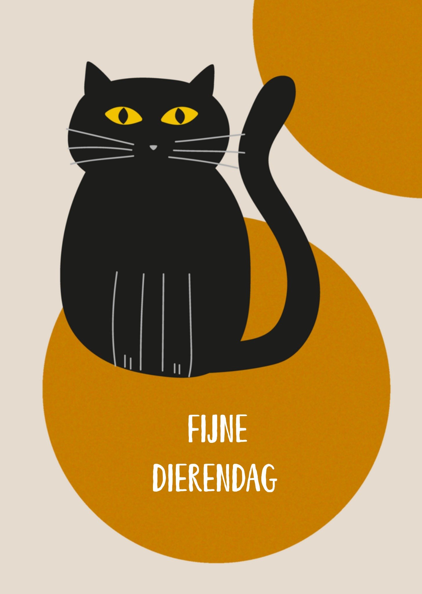 Dierendag kaart Illustratie Kat Kaart Greetz