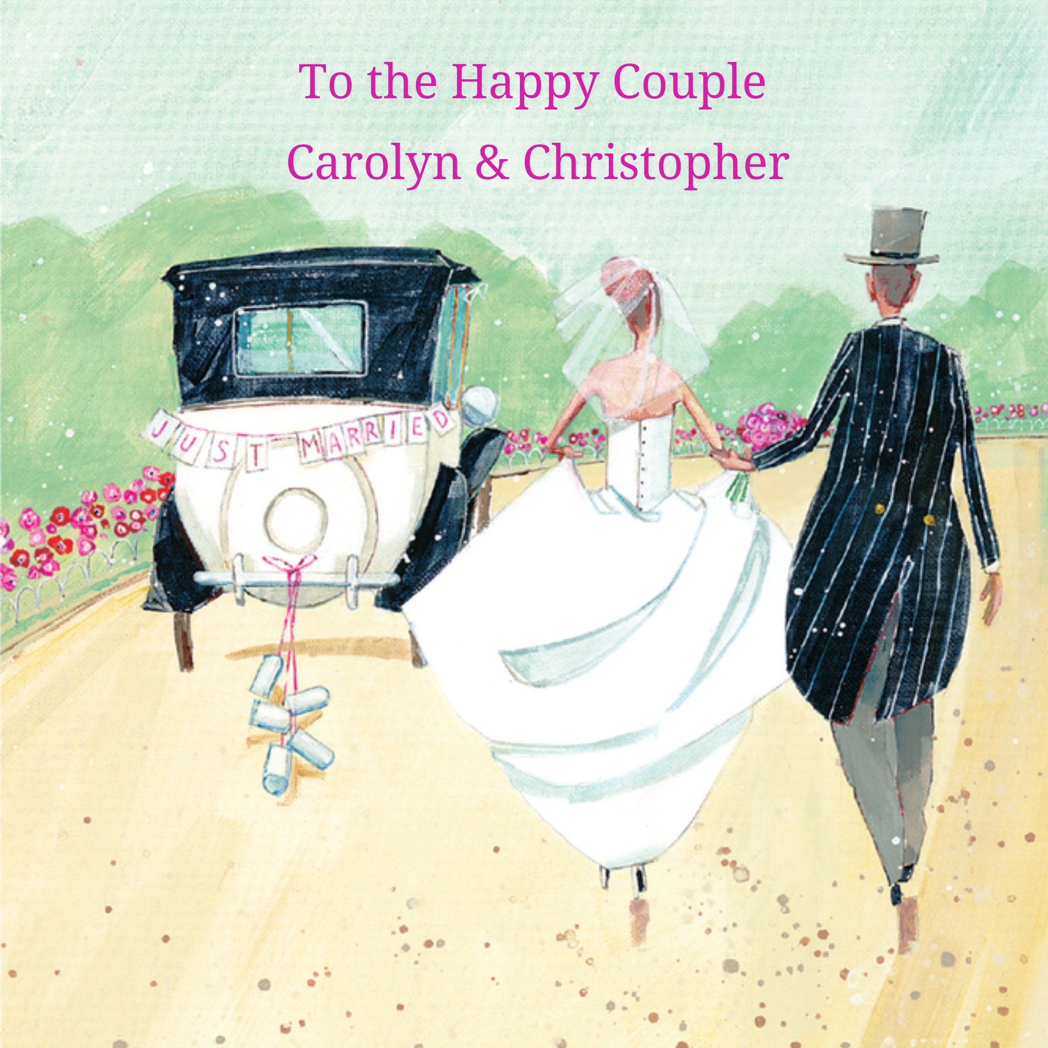 Huwelijkskaart illustratie Vierkante Kaart Ling Design