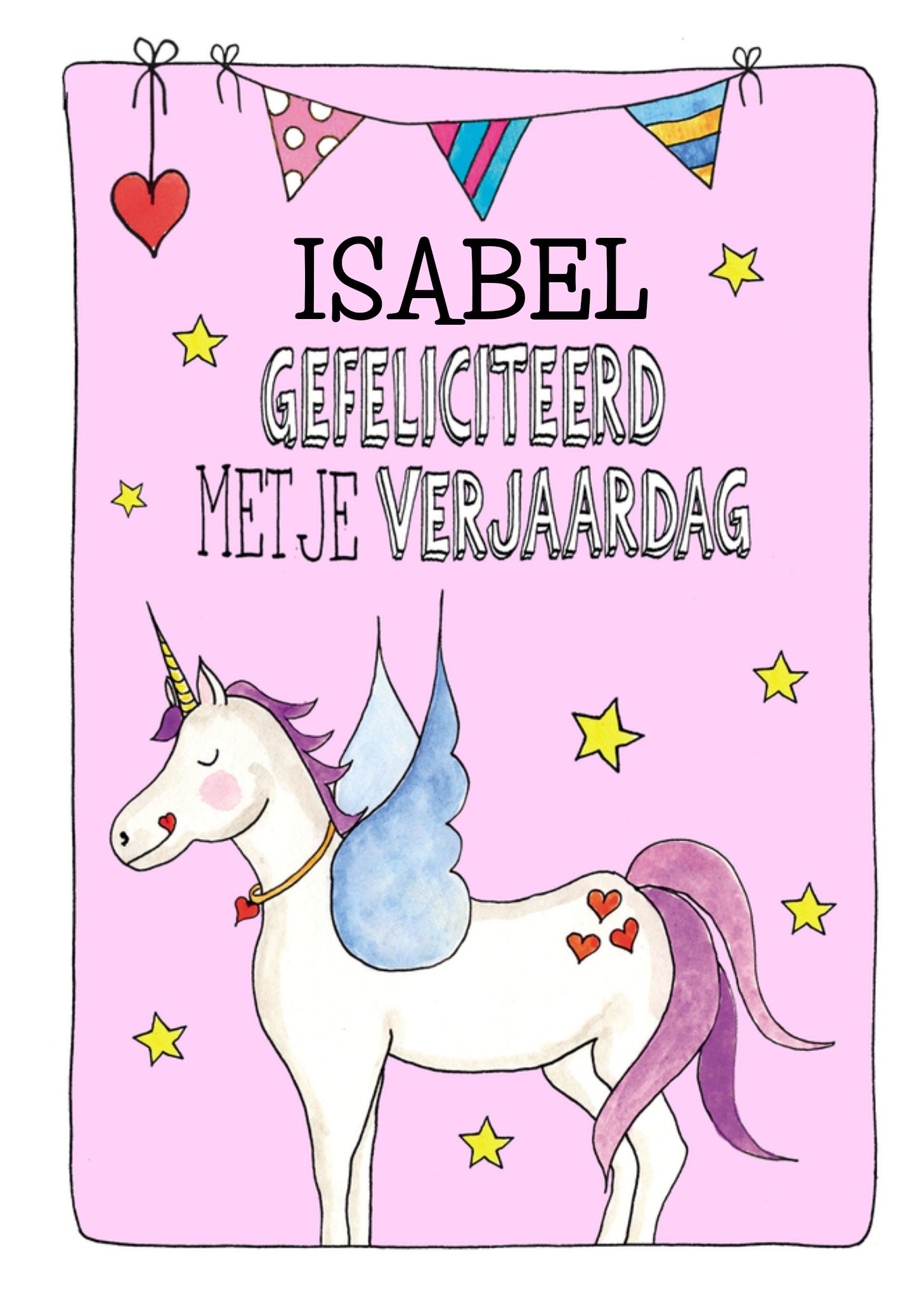 Verjaardagskaart Eenhoorn Kaart Sandysign