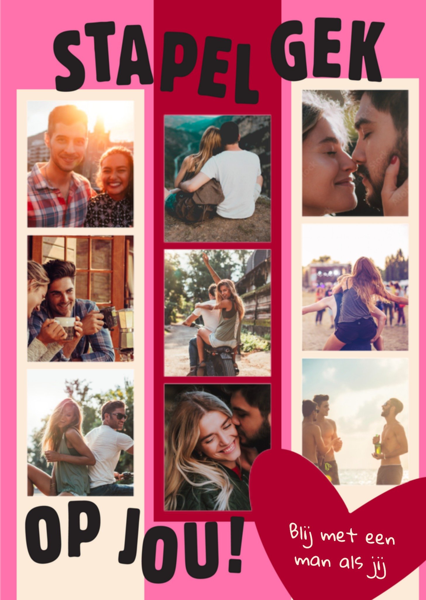 Valentijnskaart Stapelgek op jou Met fotos Kaart Greetz
