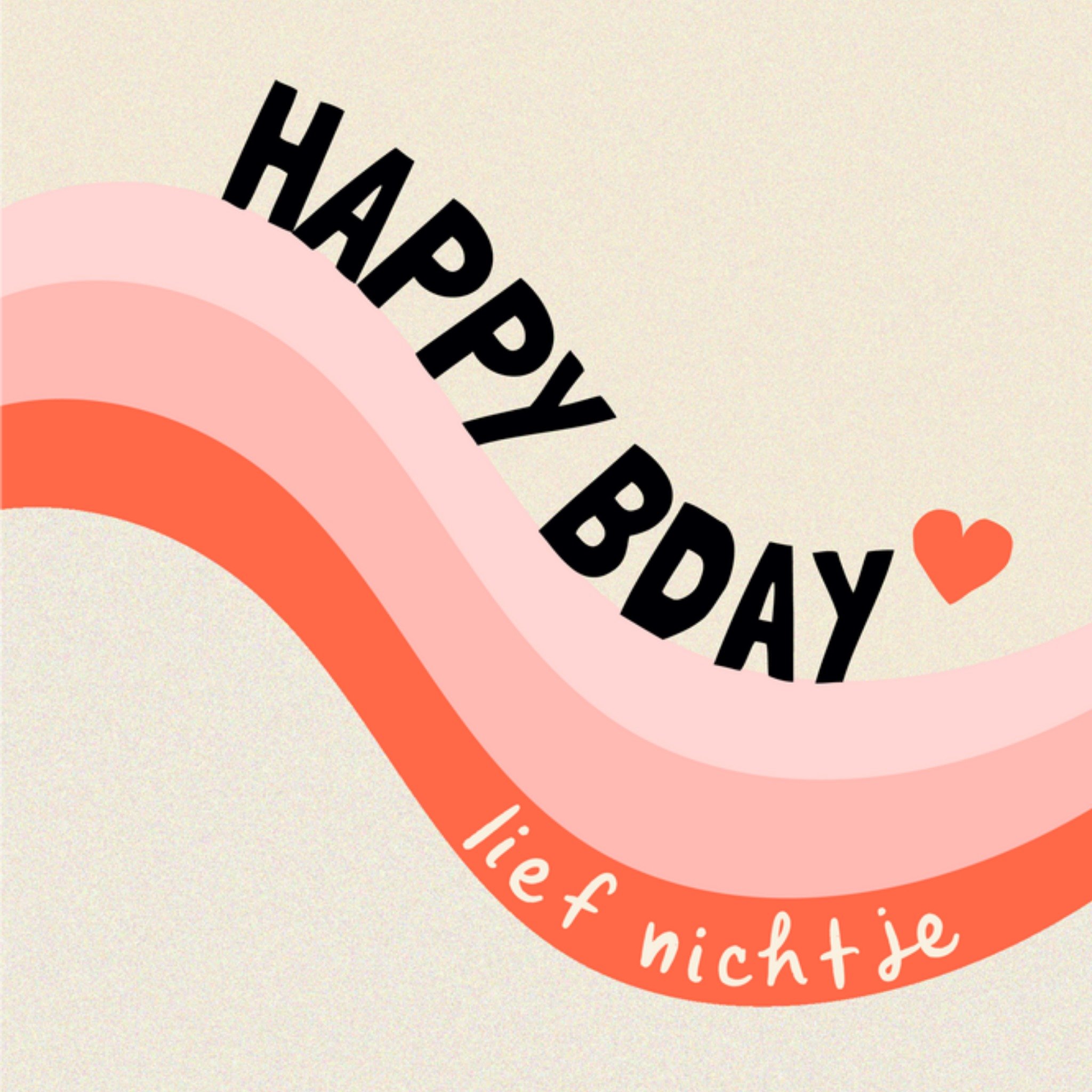 Greetz Verjaardagskaart Typografisch Lief nichtje Vierkant
