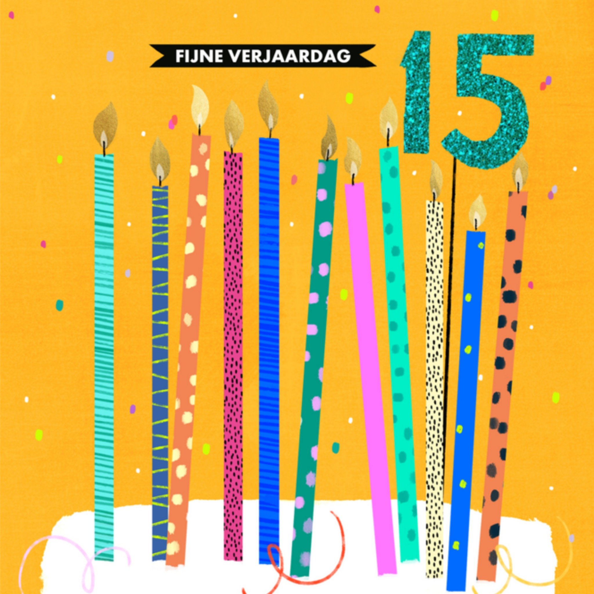 Greetz Verjaardag Kaarsjes Tiener Vierkant