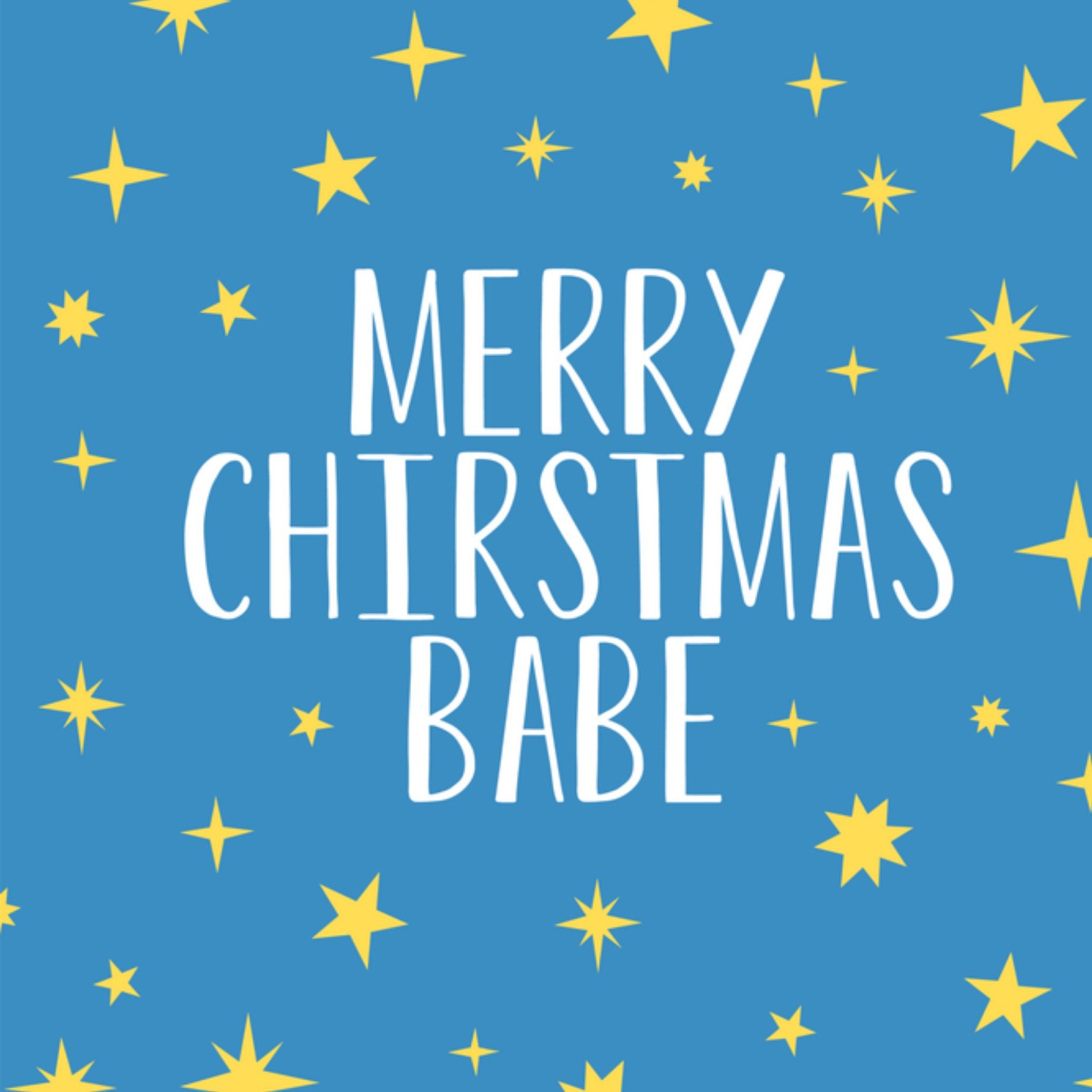 Greetz Kerstkaart babe sterren Vierkant