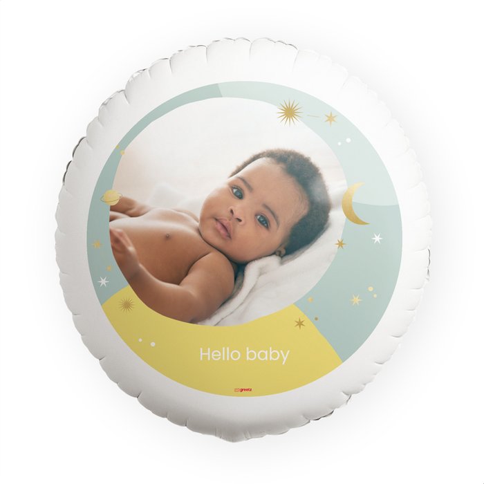 Ballon 'Hello baby met eigen foto'