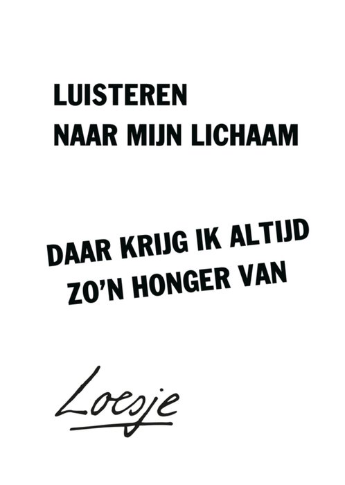 Loesje | Beterschapskaart | Honger