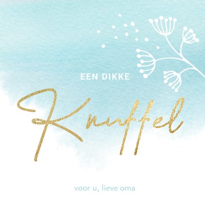 Een Dikke Knuffel Aquarel Bloemen Oma Kaart