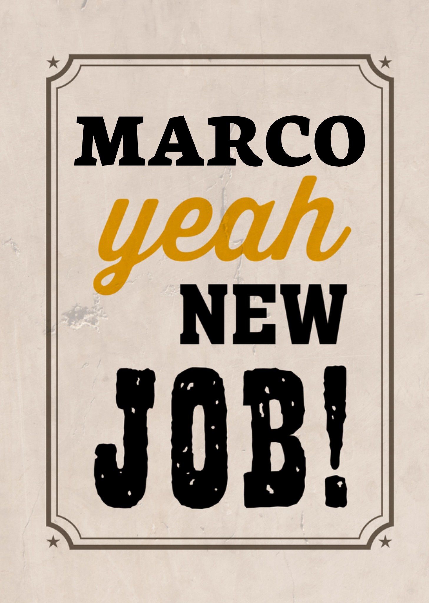 Nieuwe baan met aanpasbare naam Greetz