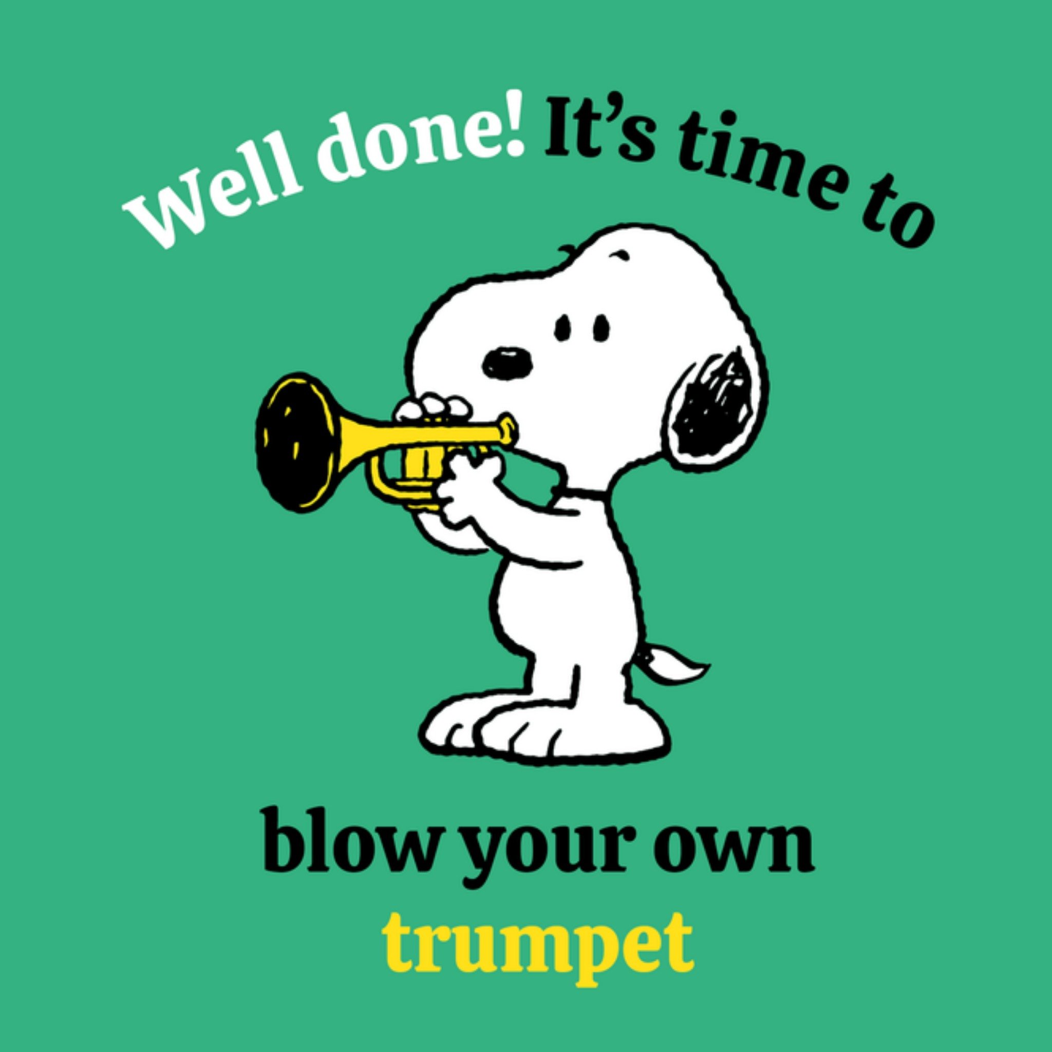 Peanuts Snoopy Felicitatiekaart Well done Vierkant