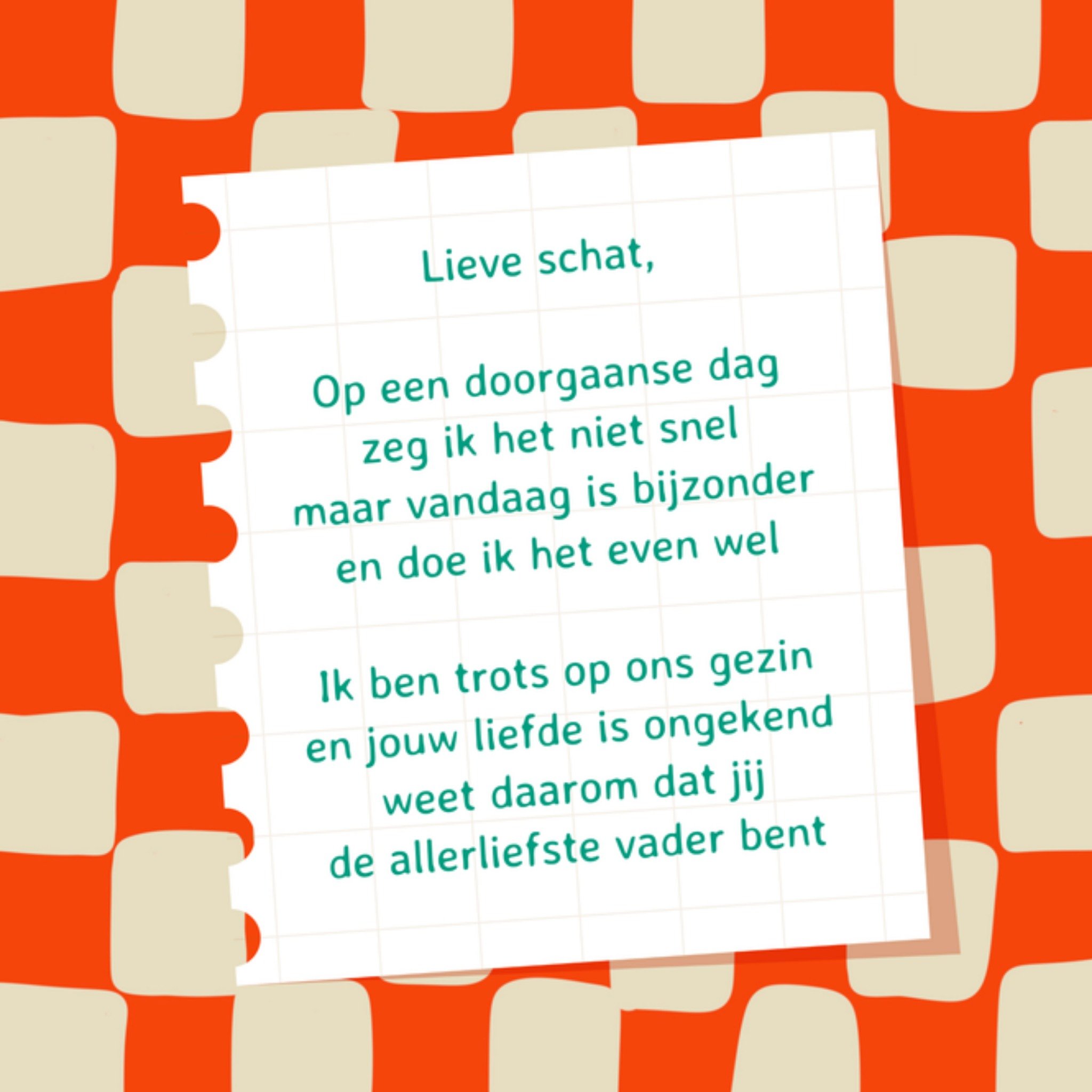 Greetz Vaderdag Lieve Schat Vierkant