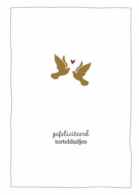 Zusss | Huwelijkskaart | Minimalistische Gefeliciteerd tortelduifjes
