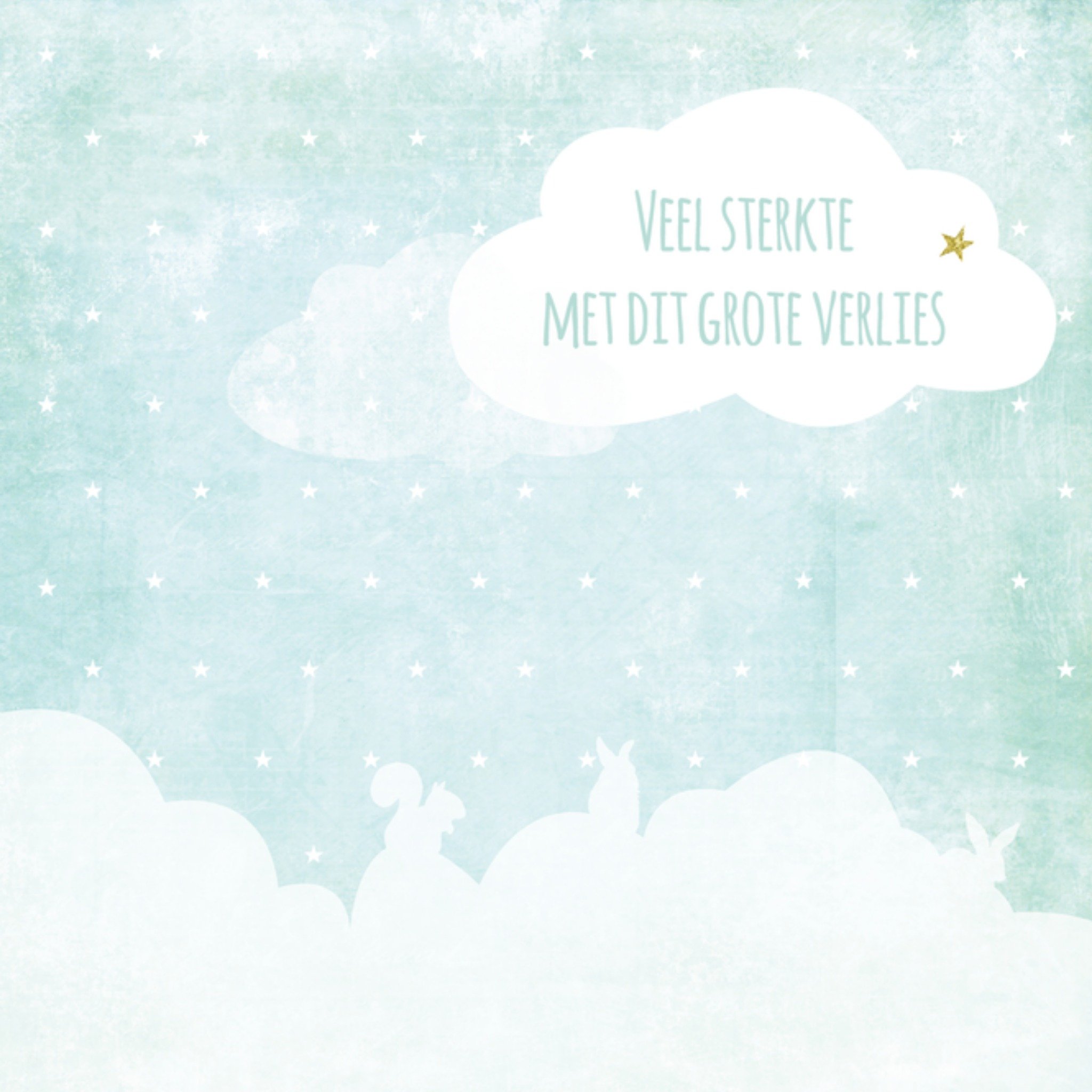 Condoleancekaart Veel sterkte met het verlies Vierkante Kaart Tsjip