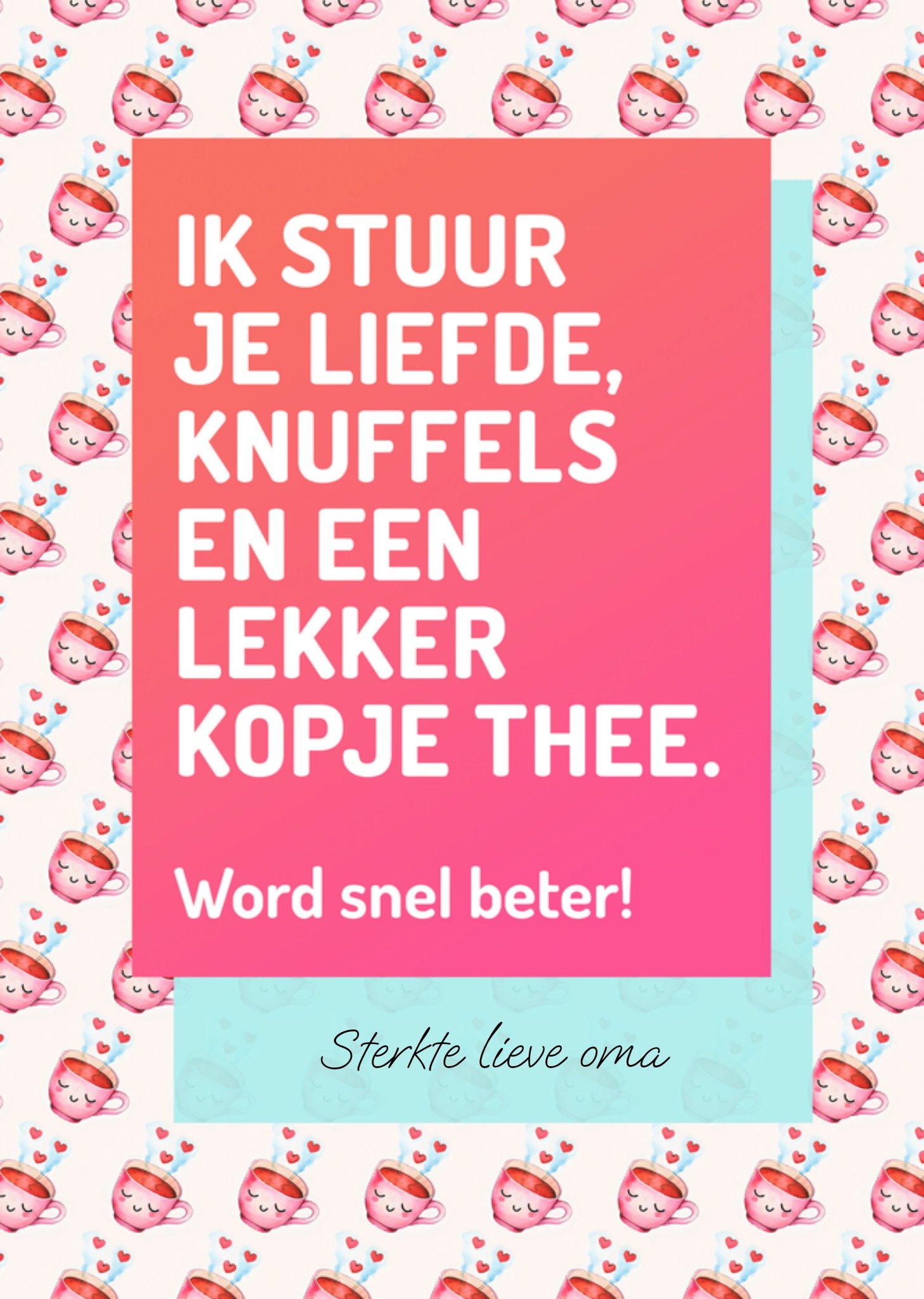 Beterschapskaart Lekker kopje thee Kaart Love Repeat