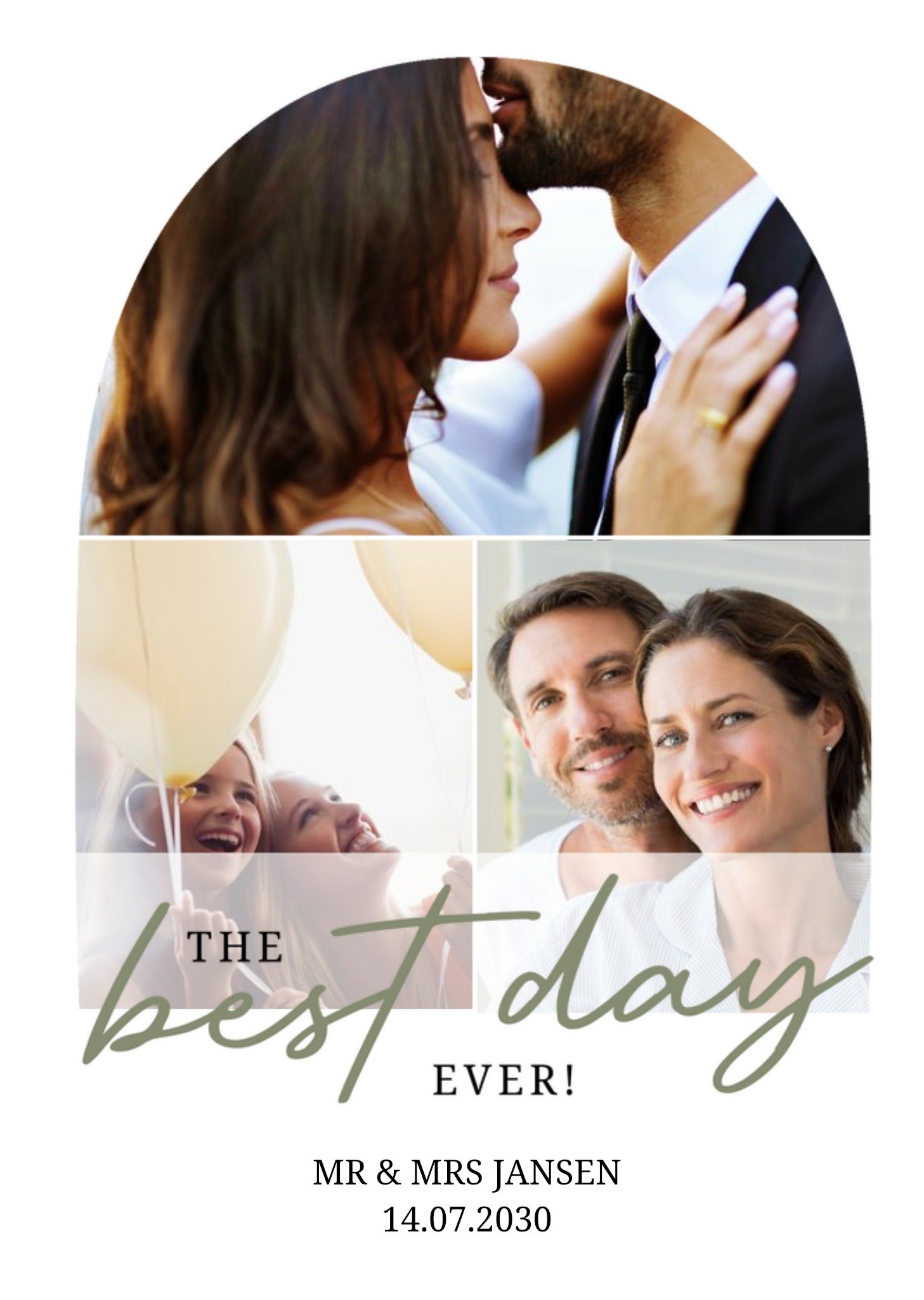 Greetz Huwelijkskaart Best Day Ever Met fotos Standard Card