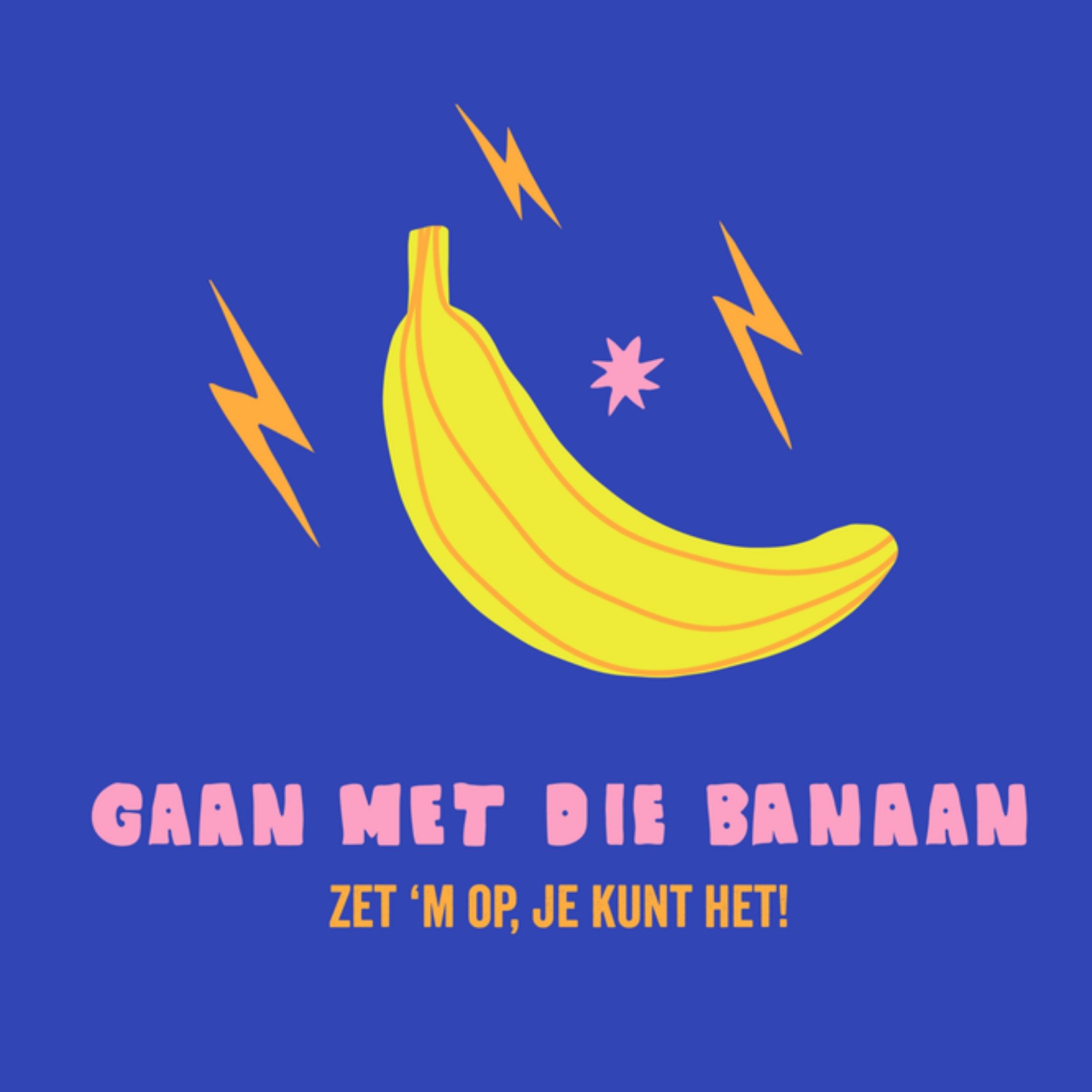 Greetz Succeskaart Banaan Blauw Vierkant