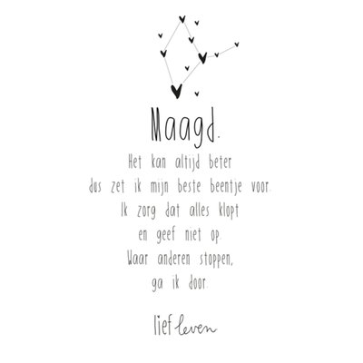 Lief Leven | Sterrenbeeld kaart | Maagd