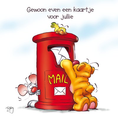 Gewoon Even Een Kaartje Voor Jullie Geïllustreerde Brievenbus Kaart