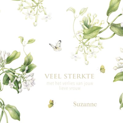Aquarel Bloemen En Vlinders Sterkte Kaart