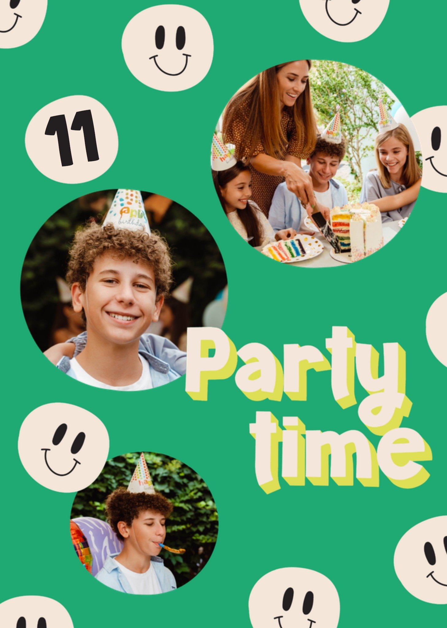 Verjaardagskaart 11 Party time Kaart Greetz