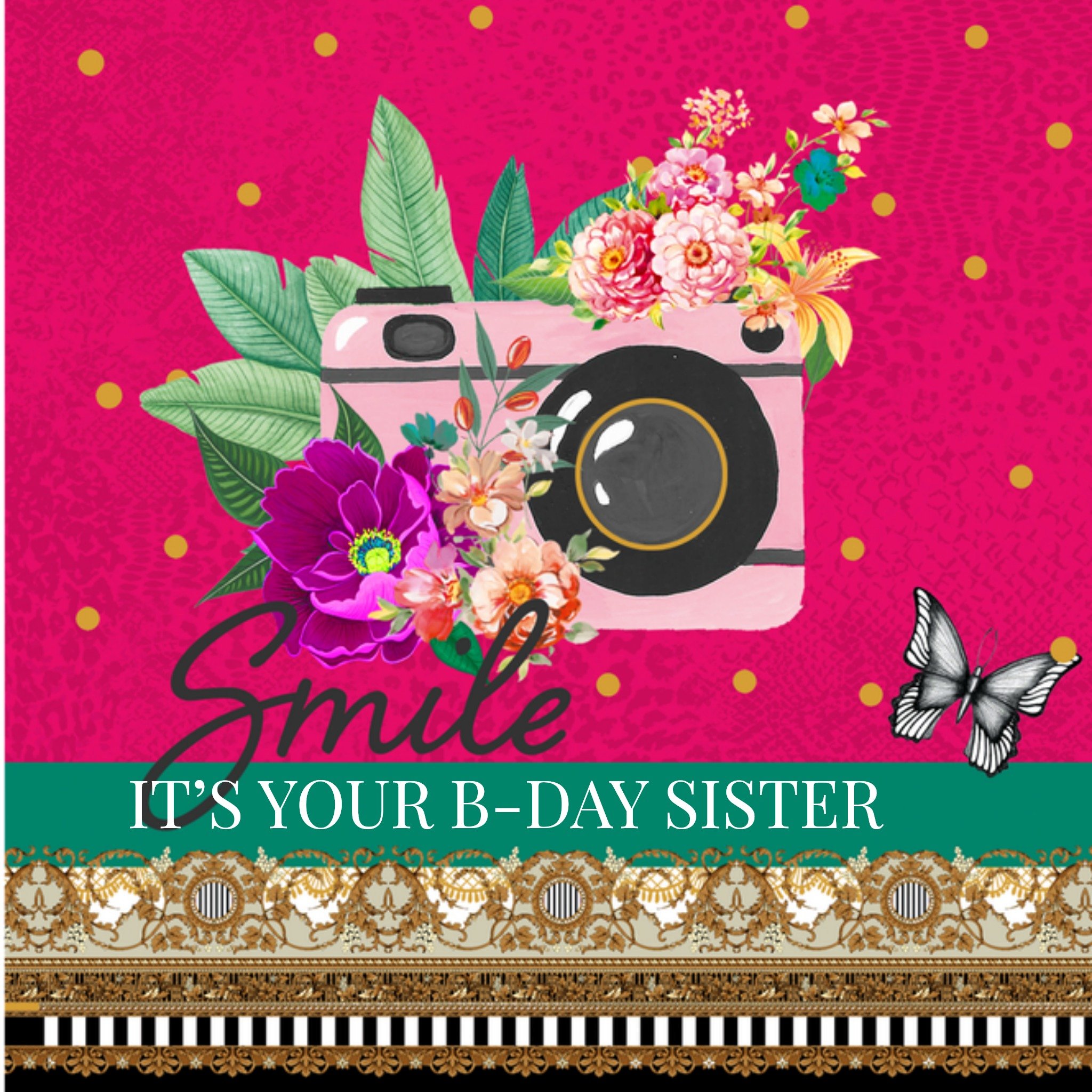 Verjaardagskaart Zus Vierkante Kaart Melli Mello